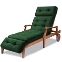 Outdoor Chaise Lounge Cushion, 74.4 x 22 Inch, Waterproof, Green