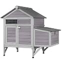 Outdoor Chicken Coop with Nesting Box, Upgrade Durable Chicken House with Leakproof Pull-on Tray and Weatherproof Roof