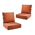 Outdoor Cushion for Patio Furniture - 6" Thick Outdoor Chair Cushions with Water Resistant &amp; Removable Cover, 28D High Density Sponge, 22x24 Outdoor Seat Cushions for Chair/Sofa| Orange | 2-Pack |