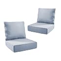 Outdoor Cushion for Patio Furniture - 6" Thick Outdoor Chair Cushions with Water Resistant &amp; Removable Cover, 28D High Density Sponge, 22x24 Outdoor Seat Cushions for Chair/Sofa| Baby Blue | 2-Pack |