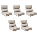 Outdoor Cushion Set for Patio Furniture, UV Resistant, Water Resistant - 6 Inch Thick Dual Layer Back Support Cushions– 24x24 Inch Patio Seat Covers for Chair/Sofa/Couch | Beige | 5-Pack |