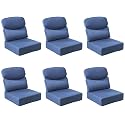 Outdoor Cushion Set for Patio Furniture, UV Resistant, Water Resistant - 6 Inch Thick Dual Layer Back Support Cushions– 24x24 Inch Patio Seat Covers for Chair/Sofa/Couch | Blue | 6-Pack |