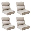 Outdoor Cushion Set for Patio Furniture, UV Resistant, Water Resistant - 6 Inch Thick Dual Layer Back Support Cushions– 24x24 Inch Patio Seat Covers for Chair/Sofa/Couch | Beige | 4-Pack |