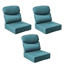 Outdoor Cushion Set for Patio Furniture, UV Resistant, Water Resistant - 6 Inch Thick Dual Layer Back Support Cushions– 24x24 Inch Patio Seat Covers for Chair/Sofa/Couch | Peacock Green | 3-Pack |