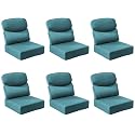 Outdoor Cushion Set for Patio Furniture, UV Resistant, Water Resistant - 6 Inch Thick Dual Layer Back Support Cushions– 24x24 Inch Patio Seat Covers for Chair/Sofa/Couch | Peacock Green | 6-Pack |