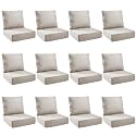 Outdoor Cushion Set for Patio Furniture, UV Resistant, Water Resistant - 6 Inch Thick Foam Garden Cushions – 22x24 Inch Patio Seat Covers for Chair/Sofa/Couch | Beige | 12-Pack |