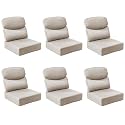 Outdoor Cushion Set for Patio Furniture, UV Resistant, Water Resistant - 6 Inch Thick Dual Layer Back Support Cushions– 24x24 Inch Patio Seat Covers for Chair/Sofa/Couch | Beige | 6-Pack |