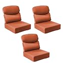 Outdoor Cushion Set for Patio Furniture, UV Resistant, Water Resistant - 6 Inch Thick Dual Layer Back Support Cushions– 24x24 Inch Patio Seat Covers for Chair/Sofa/Couch | Orange | 3-Pack |