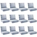 Outdoor Cushion Set for Patio Furniture, UV Resistant, Water Resistant - 6 Inch Thick Foam Garden Cushions – 22x24 Inch Patio Seat Covers for Chair/Sofa/Couch | Baby Blue | 12-Pack |