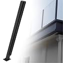 Outdoor Deck Fence Glass Railing Post, Patio Deck Balcony Vitreous Balustrade Column, Indoor Stair Railing Kits, Stainless Steel Baluster Posts(A-Corner,Height 36in/90cm)