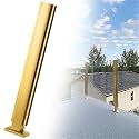 Outdoor Deck Fence Glass Railing Post, Patio Deck Balcony Vitreous Balustrade Column, Indoor Stair Railing Kits, Stainless Steel Baluster Posts(C-MID,Height 44in/110cm)