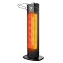 Outdoor Electric Patio Heater, 27-inch Infrared Tower Heater with 1200W Instant Heating, IPX5 Waterproof, Tip-Over &amp; Overheat Protection, Space Heater for Patio Garage Workshop Indoor &amp; Outdoor Use