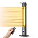 Outdoor Electric Patio Heater, 42-inch 1500W Infrared Tower Heater with 9 Heat Settings & 9H Timer, IPX5 Waterproof, Safety Lock, Tip-Over & Overheat Protection Space Heater for Indoor & Outdoor Use