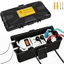 Outdoor Electrical Box, Medium, IP54 Waterproof Extension Cord Connection Box with 6 Cable Entry Ports for Small Power Strips, Holiday Lights, Outdoor Plugs and Extension Cords