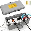 Outdoor Electrical Box, Medium, IP54 Waterproof Extension Cord Connection Box with 6 Cable Entry Ports for Small Power Strips, Holiday Lights, Outdoor Plugs and Extension Cords