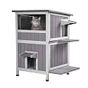 Outdoor Feral Cat House Outside Kitten Shelter 2 Story Cat Catio Enclosure Weatherproof Waterproof
