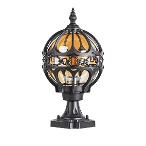 Outdoor Globe Post Lights Black Sphere Post