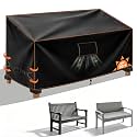 Outdoor Patio Bench Seat Cover Waterproof 2 Seater, 48Wx29Dx35H Inch, Black