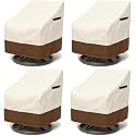 Outdoor Patio Chair Covers 4-Pack, Heavy Duty 600D Oxford Fabric, Weather Resistant Waterproof Furniture Protectors 26W x 27D x 34.3H inches, Beige and Brown