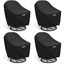 Outdoor Patio Chair Covers 4-Pack, Heavy Duty 600D Oxford Fabric, Weather Resistant Waterproof Furniture Protectors, 33x35x36 Inches, Black
