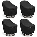 Outdoor Patio Chair Covers 4-Pack, Heavy Duty 600D Oxford Fabric, Weather Resistant Waterproof Furniture Protectors, Black, 28W x 32D x 36H inches