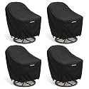 Outdoor Patio Chair Covers, Heavy Duty 600D Oxford Fabric, Weather Resistant Waterproof Furniture Protectors, Black, 30x34x36 Inches, 4-Pack