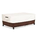 Outdoor Patio Coffee Table Cover, Waterproof Rectangular Patio Side Table Cover,Patio Furniture Covers,48 x 28 x 16 inch,Beige &amp; Brown