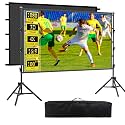 Outdoor Projector Screen with Stand, 100 inch Indoor Movie Screen