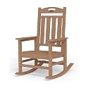 Outdoor Rocking Chair, HDPE Patio Rocking Chair, All Weather,Teak