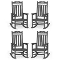 Outdoor Rocking Chairs Set of 4,Oversized Rocking Chair,All Weather