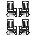 Outdoor Rocking Chairs Set of 4,Oversized Rocking Chair,All Weather
