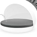 Outdoor Round Daybed Cushion Cover with Elastic Cord,Patio Day Bed Cushions Replacement Slipcover Waterproof,Circle Sun Island Sunbed Mattress Covers ONLY Cover (Dark Gray, 66")