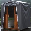 Outdoor Sauna Cover for 4 Person, 3-Layer Oxford Protective Cloth, Hook &amp; Loop Roll-Up Door, Temp Retention &amp; Dustproof - (Only Fits 68.1*52.4*82.7 In &amp; Smaller Outdoor Hillside Roof Saunas )