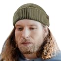 OUTDOOR SHAPING Merino Wool Short Fisherman Beanies for Men Women, Knit Cuff Trawler Beanie Cap, Winter Warm Daily Hat