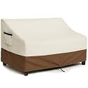 Outdoor Sofa Cover, Waterproof Patio Furniture Cover 76W x 32.7D x 33H inches Heavy Duty 600D Oxford Fabric Beige and Brown