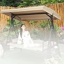 Outdoor Swing Canopy Replacement Cover, Waterproof Polyester Top for 2/3 Seater Garden Chairs &amp; Hammocks, (Size: 152x124x18cm, Color: Two-Seater)