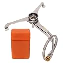 Outdoor Tripod Gas Stove Connector, Camping Stove Long Tank Converter, Foldable Heat Resisting Portable Adapter with Alloy Stainless Steel for Outdoor Camping Picnic Hiking