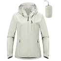 Outdoor Ventures Packable Rain Jacket Women Waterproof Raincoat with Hood