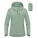 Outdoor Ventures Packable Rain Jacket Women Waterproof Raincoat with Hood
