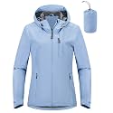 Outdoor Ventures Packable Rain Jacket Women Waterproof Raincoat with Hood