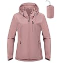 Outdoor Ventures Packable Rain Jacket Women Waterproof Raincoat with Hood