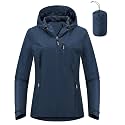 Outdoor Ventures Packable Rain Jacket Women Waterproof Raincoat with Hood