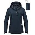 Outdoor Ventures Packable Rain Jacket Women Waterproof Raincoat with Hood