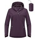 Outdoor Ventures Packable Rain Jacket Women Waterproof Raincoat with Hood