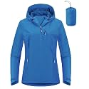 Outdoor Ventures Packable Rain Jacket Women Waterproof Raincoat with Hood