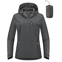 Outdoor Ventures Packable Rain Jacket Women Waterproof Raincoat with Hood