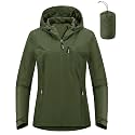 Outdoor Ventures Packable Rain Jacket Women Waterproof Raincoat with Hood