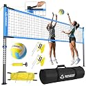 Outdoor Volleyball Net for Backyard, 32FT Anti-Sag Net with Steel Poles