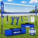 Outdoor Volleyball Net for Backyard, 32FT Anti-Sag Net with Steel Poles