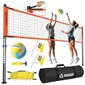 Outdoor Volleyball Net for Backyard, 32FT Anti-Sag Net with Steel Poles